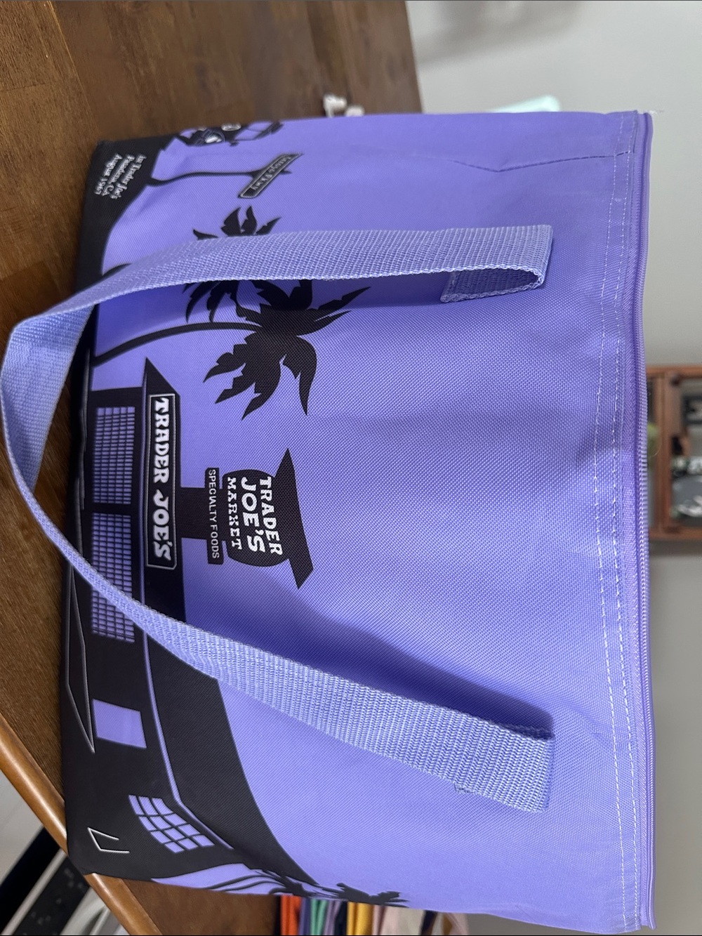 Trader Joe's Purple Reusable Grocery Tote large insulated